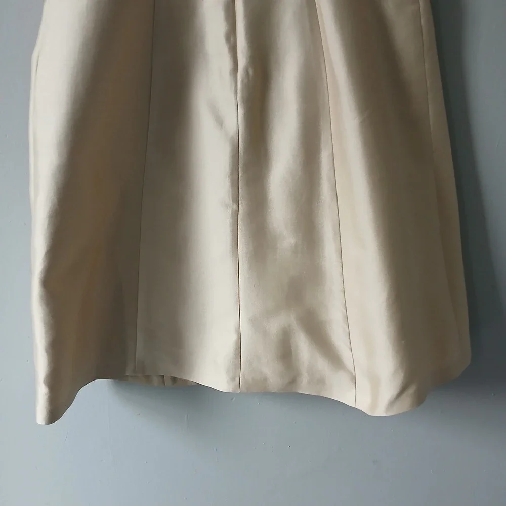 Talbots Women's Size 8P Gold Silk Cotton Midi A-line Dress Satin Lined NWT $199!